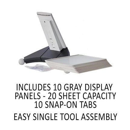 DURABLE Sherpa 10-Panel Desktop Reference System, Gray Borders (554210)