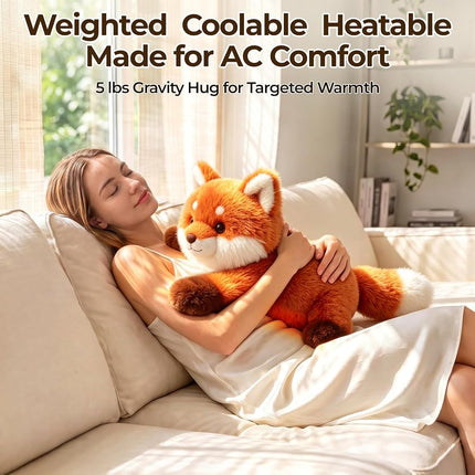 Mewaii Weighted Teddy Fox Plush, Heat & Cool, 2.3kg