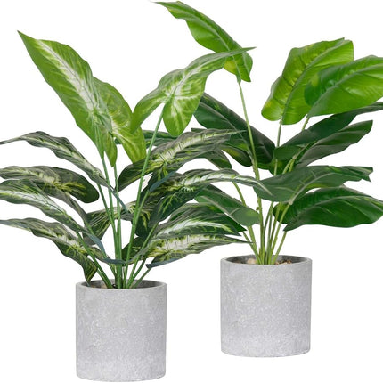 Der Rose 2 Pack Fake Plants Artificial Potted Faux