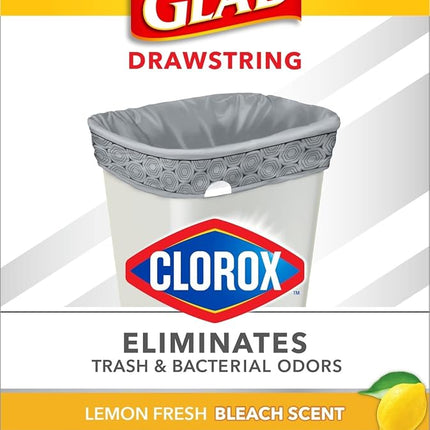 Glad Medium Drawstring Trash Bags with Clorox, 8 G