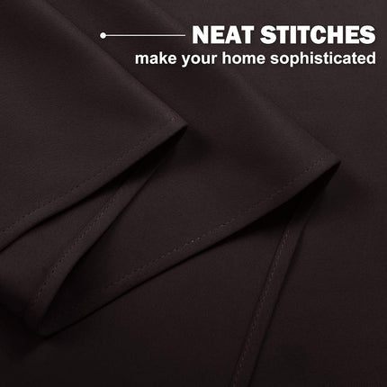 NICETOWN Kitchen Blackout Window Treatments Curtains - Eyelet Top Home Fashion Blackout Curtains Tailored Panels (Double Panels, W42 x L36 inches + 1.2 inches Header, Toffee Brown)