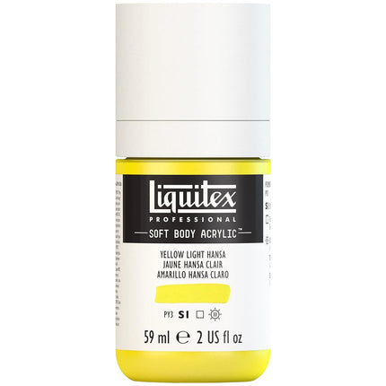 Pintura acrílica de cuerpo suave Liquitex Professional, botella de 2 oz, amarillo claro Hansa