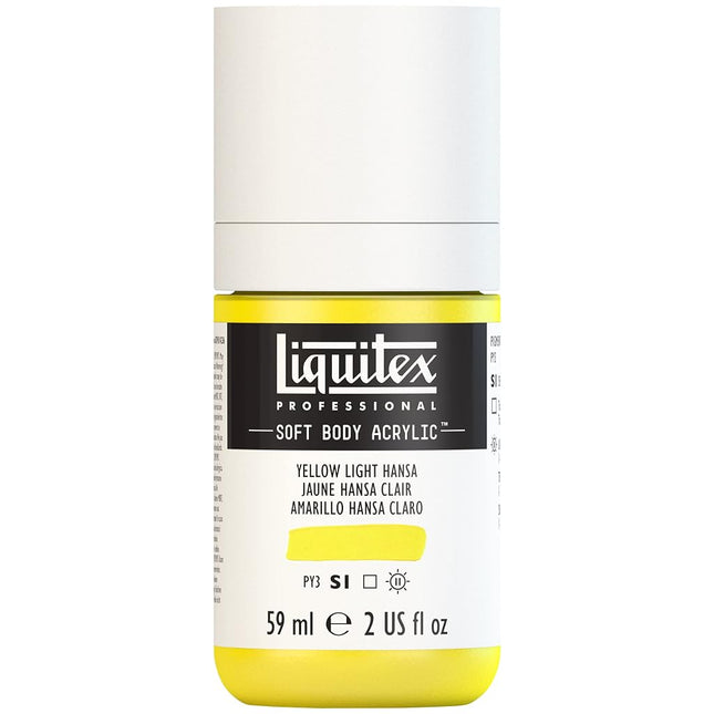 Liquitex Professional Soft Body Acrylic Paint 2-oz bottle, Yellow Light Hansa