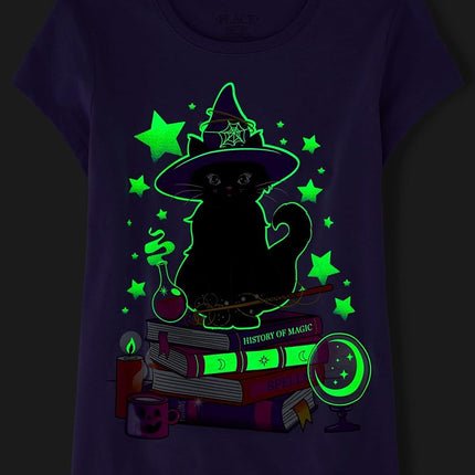 The Children's Place Girls All Holidays Short Sleeve Graphic T-Shirts,multipacks, Cat/Witch Cat/Spooky Icons, Medium