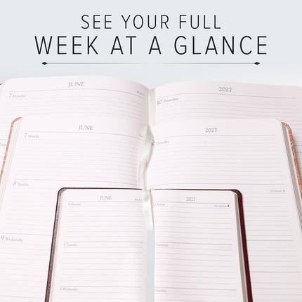 Gallery Leather Desk Weekly Monthly Planner 2027 Floral Latte