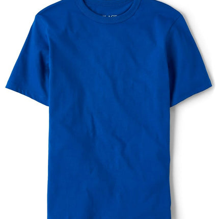 The Children's Place Boys' Basic Short Sleeve Tee, Blue/Grey/Red/White 4-Pack, X-Small