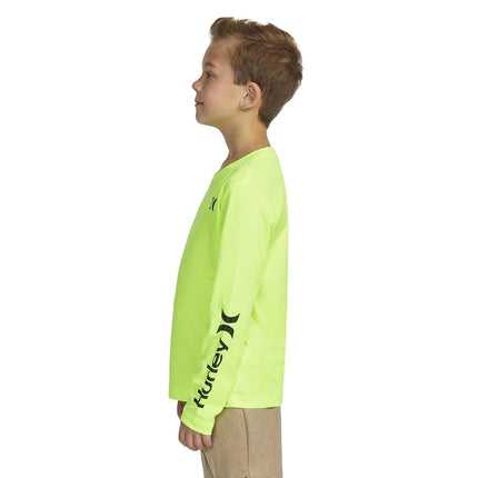 Hurley Boys Long Sleeve Rash Guard Shirt, Volt, 6