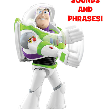 Mattel Disney and Pixar Toy Story Talking Buzz Lightyear Action Figure with Motion, Action Chop 10-inch Collectible with 30+ Sounds & Phrases, HFY34
