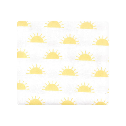 Hudson Baby Couvertures en flanelle de coton pour bébé, paq. de 4, Soleil et arc-en-ciel, Taille unique