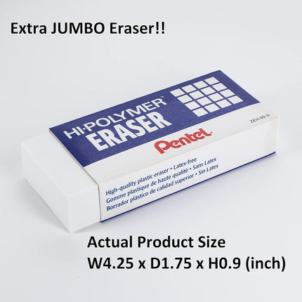 Pentel Hi-Polymer Block Eraser, Super XL White, 1-Pk (ZEH99BP)