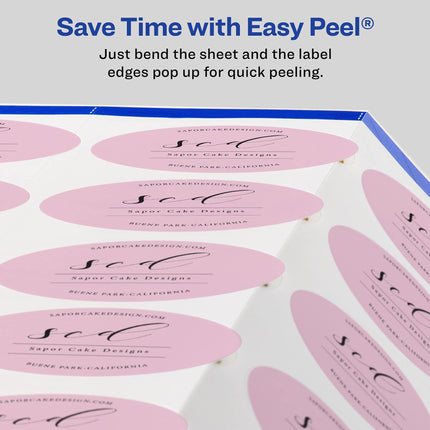Avery Matte White Oval Labels with Sure Feed, 2" x 3-1/3", 800 Matte White Printable Labels