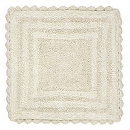 Better Trends Luxurious Lilly Crochet Oval 17x24 Rugs 100% Cotton Bathroom Rug Soft Water Absorbent Washable Reversible Mats for Bathroom Floor Decor Bedroom Kitchen Ivory