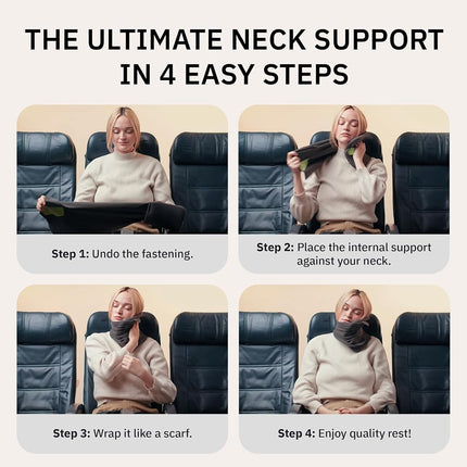 trtl Pillow - Scientifically Proven Super Soft Neck Support Travel Pillow - Machine Washable - Black