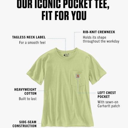 Carhartt Women's Loose Fit Heavyweight Short-Sleeve Pocket T-Shirt, Early Spring, XS