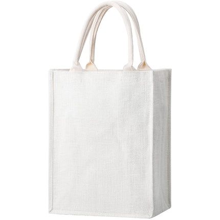 Segarty Tote Bags, 3 Pack Small White Burlap Jute 