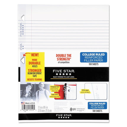 Five Star Loose Leaf College Ruled Paper, 8.5 x 11, 100 Sheets