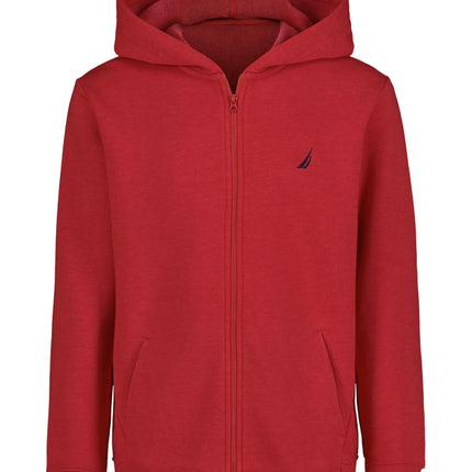 Nautica Boys' Zip Up Hoodie Sweatshirt, Signature 