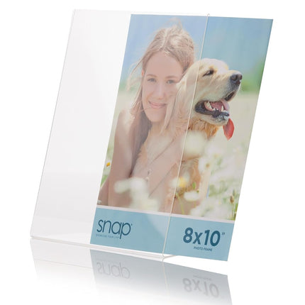Set of 12 Snap - 8x10 Clear Acrylic Self Standing Photo Frames - Perfect for Showcasing Memories in Style - Versatile and Durable Design for Home or Office Décor - Rectangular TableTop - Single