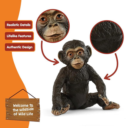 Schleich Wild Life - Chimpanzee Cub Toy Figurine - Kids Ages 3+ | 14884