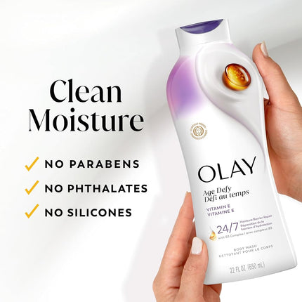 Olay Gel Corporal Desafiante a la Edad con Vitamina E 22 Onzas (Paquete de 4)