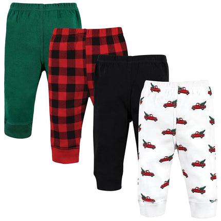 Pantalones y leggings de algodón Hudson Baby para niñas, Camión de árbol de Navidad, 18-24 meses