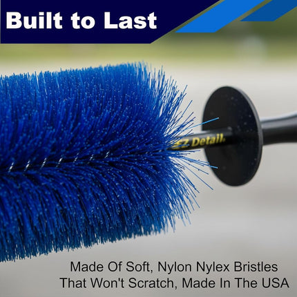 EZ Detail Brush Little - Wheel Rim Cleaner for Cars, Bike, Trucks, Motorcycle, and Other Vehicles. Non-Scratch Auto Detailing Tool, Easily reaches Nook and Crannies