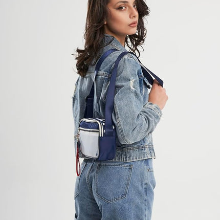 Nautica womens High Seas Camera Crossbody, Indigo/White, One Size