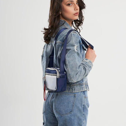 Nautica womens High Seas Camera Crossbody, Indigo/White, One Size