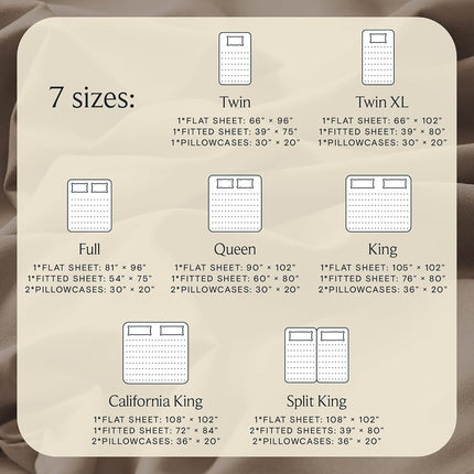 King Size Sheets Set, Cooling & Soft Deep Pocket Bed Sheets, 4PC