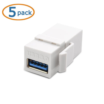 Cable Matters (5-Pack) USB 3.0 Keystone Jack Inserts in White