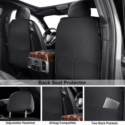 GXT Car Seat Cover Front Seats Cover with Waterproof Leather, Automotive Seat Cushion for Pickup Truck Fit for Select 2009-2022 Ford F-150 Models and 2017-2022 F250 F350 F450 Models (Grey)