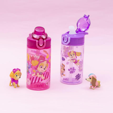 Zak Designs PAW Patrol Sage 16oz Leak-Proof Straw Kids Water Bottle, 2-Pack