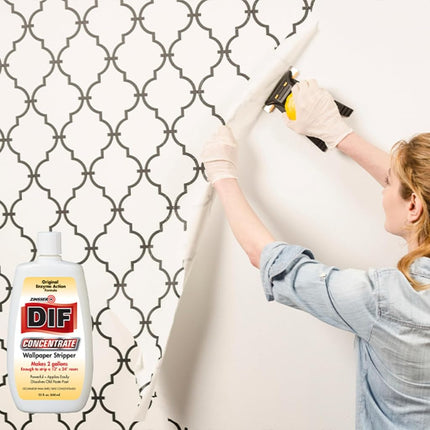 Zinsser DIF Wallpaper Remover Concentrate Clear – Fast-Acting, Biodegradable Solution, Eco-Friendly & Non-Toxic for Easy Wallpaper Paste Removal, 650 ml