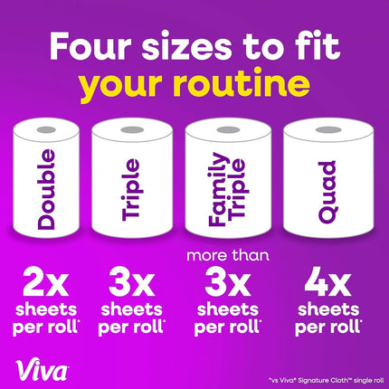 Viva Signature Cloth Paper Towels, 3 Double Rolls, 86 Sheets per Roll