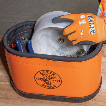 Klein Tools 80156 Bi-Metal Hole Saw Set, 6-3/8-Inch Saw, 7/16-Inch Arbor with Pins, Dust Bowl, for Drywall Ceiling and Recessed Lighting, 3-Piece