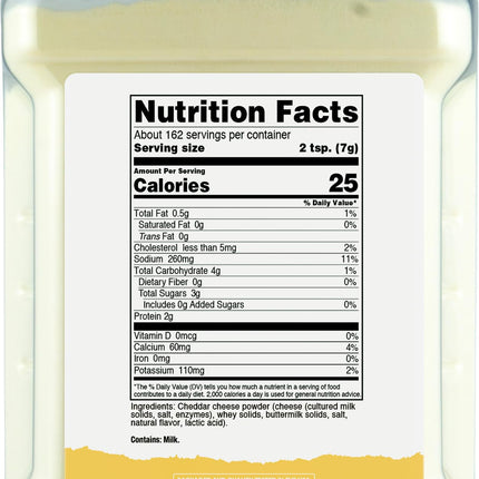 Queso Cheddar Blanco en Polvo Pantry (2.5 Libras por Botella) | Queso en Polvo :: ¡Ideal para Cocinar, Hornear, Palomitas de Maíz y Más!