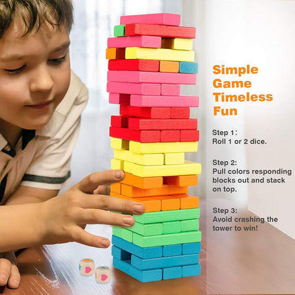 Coogam Wooden Blocks Stacking Game with Storage Bag for Toddlers