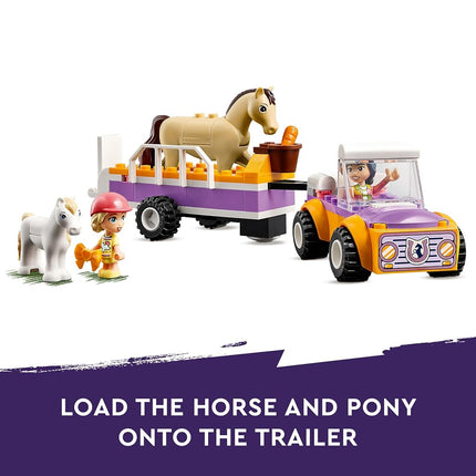 LEGO Friends Horse and Pony Trailer Toy - incl. Liann & Zoya Mini Dolls, Pony & Horse Animal Figures, a Car Model and Accessories - Creative Gift for 4+ Year Old Girls - 42634