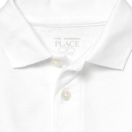 The Children's Place Baby Boys and Toddler Boys Short Sleeve Pique Polo, White, 12-18 MONTHS