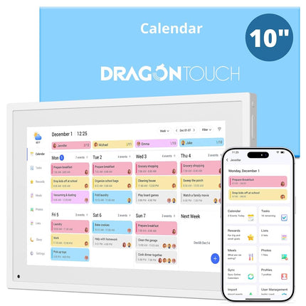 Digital Calendar Touch Screen 10 Inch, Electronic 