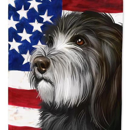 Caroline's Treasures CK6480GF Catalan Sheepdog Dog American Flag Flag Garden Size, Small, Multicolor