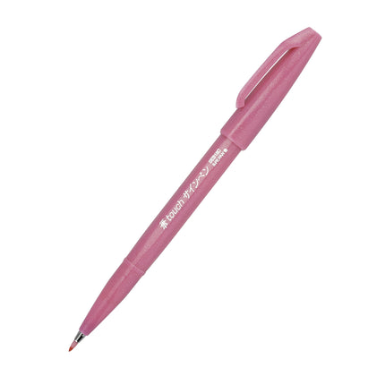 Pentel Arts Sign Pen Touch, Punta de Pincel Fude, Tinta Rosa, Caja de 12 (SES15C-P)