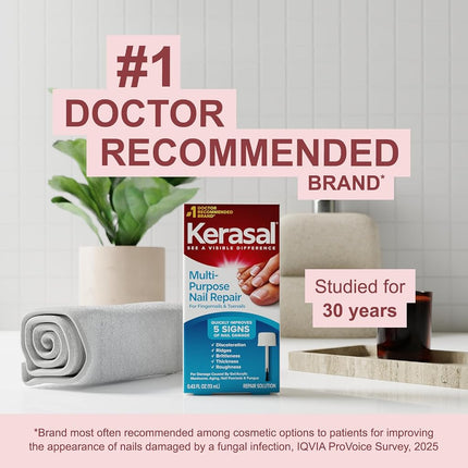 Kerasal Multi-Purpose Nail Repair, Nail Solution for Discolored and Damaged Nails, 0.43 fl oz
