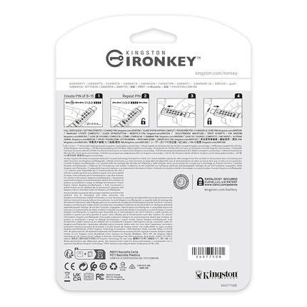 Kingston IronKey Keypad 200C Type-C hardware-encrypted USB Flash Drive FIPS 140-3 Level 3 (Pending) with XTS-AES 256-bit Hardware Encryption -IKKP200C/128GB