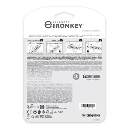 Kingston IronKey Keypad 200C Type-C hardware-encrypted USB Flash Drive FIPS 140-3 Level 3 (Pending) with XTS-AES 256-bit Hardware Encryption -IKKP200C/16GB