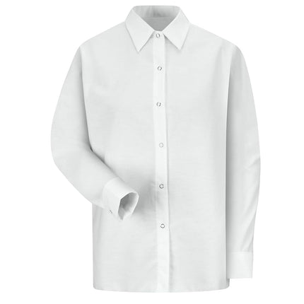 Red Kap Women's Specialized Pocketless Work Shirt, White, Medium