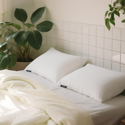 Farm To Home 100% Organic Cotton Bed Pillows King Size Set of 2 - Down Alternative Hotel Quality White Bedding for Back and Side Sleepers,20"x36"