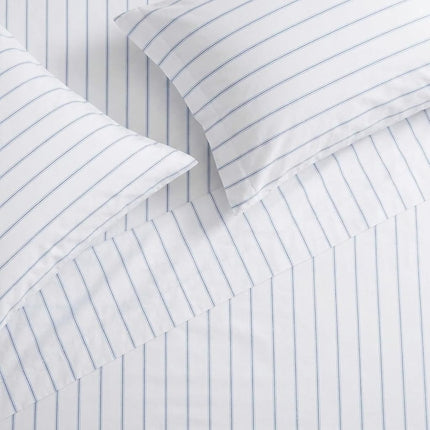 Nautica - Queen Sheet Set, Cotton Percale Bedding Set, Crisp & Cool, Lightweight & Breathable (Skippers Island Light Blue, Queen)