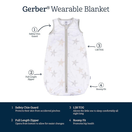 Gerber Unisex Baby Sleepbag Wearable Blanket, Celestial, 0-6 Months