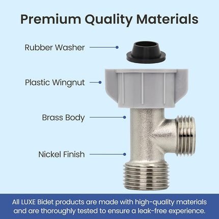 LUXE Bidet 7/8" x 7/8" x 1/2" Hybrid Metal & Plastic Cold Water T-Adapter for Bidets, Only Compatible with NEO Series Bidets Attachments